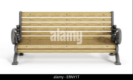 Park Bench isolated on white background Stock Photo