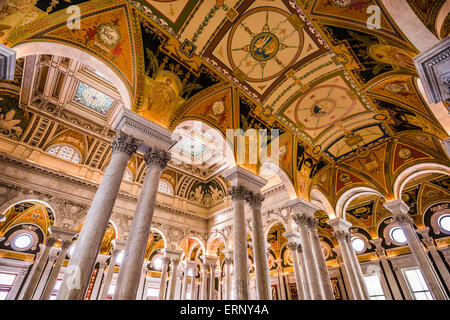 Entrance hall ceiling in the Library of Congress in Washington DC.