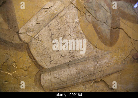Roman era. Mural painting. Detail sandals (caligae or calceus). Rome ...