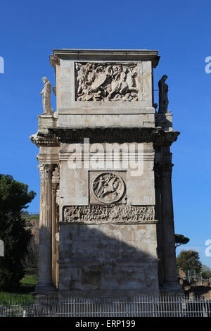 Italy. Rome. Arch of Constantine. 312 AD. Triumphal arch. Erected to celebrate Constantine's victory over Maxentus. Stock Photo