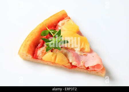 Slice of fresh baked Pizza Hawaii Stock Photo