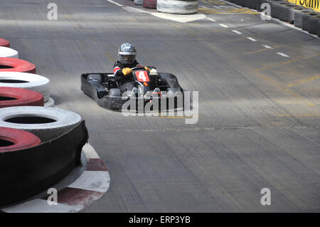 GO KART RACING AT STREATHAM IN LONDON Stock Photo