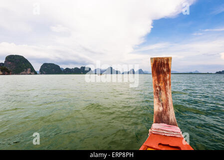 Natural landscape, beautiful sea in the evening during a boat tour at the Ao Phang Nga Bay National Park, Thailand Stock Photo