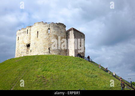 Clifford's Tower the keep of York Castle in York, England Stock Photo