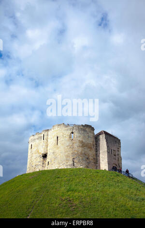 Clifford's Tower the keep of York Castle in York, England Stock Photo