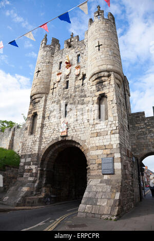 Micklegate Bar on the York City Walls is the southern entrance to York in England Stock Photo