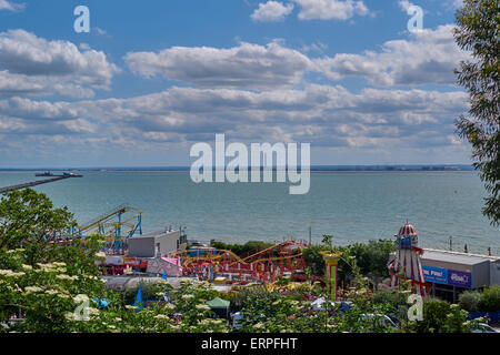 the veiew from royal terrace, looking towards Adventure Island amusement park in Southend, Essex, UK Stock Photo