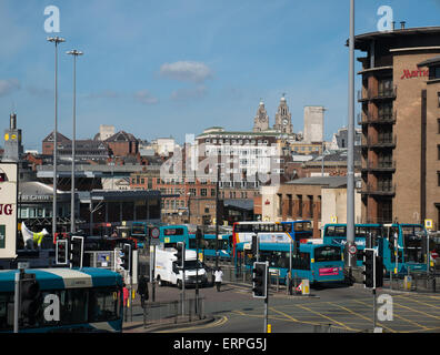 Liverpool bus station at Queen Square Stock Photo