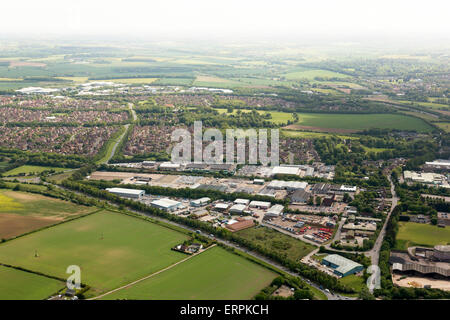 aerial photo view of Bury St Edmunds Stock Photo