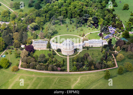 Aerial image of Ickworth House, near Bury St. Edmunds, Suffolk, UK ...