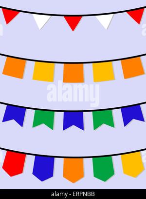 Set of Hanging Flags Stock Vector
