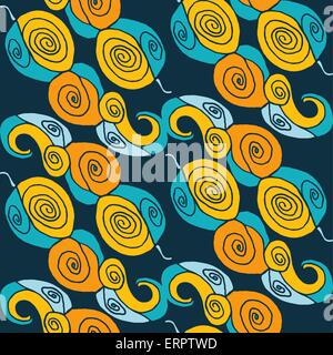 Seamless abstract pattern with pepper on dark green background - Vector Illustration Stock Vector