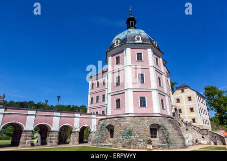 Becov Nad Teplou panorama. Baroque and Gothic Castle, region Karlovy Vary, Czech Republic, Europe Stock Photo