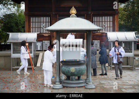 Pilgrims at Yashima-ji, Takamatsu, Shikoku, Japan Stock Photo