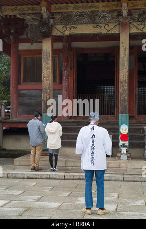 Pilgrim at Yashima-ji, Takamatsu, Shikoku, Japan Stock Photo