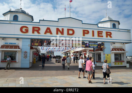 Promenade, Grand Pier, Weston-Super-Mare, Beach; seafront;  Somerset, England UK Stock Photo