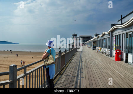 Grand Pier, Weston-Super-Mare, Beach; seafront;  Somerset, England UK Stock Photo