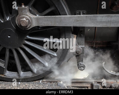 Engine No. 75078, a Standard 4 steam locomotive preserved on the Keighley & Worth Valley railway. Stock Photo