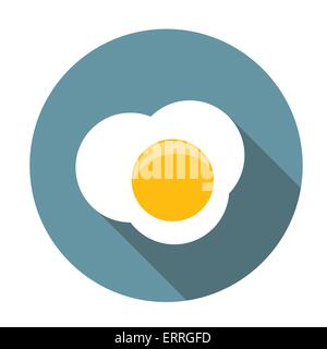 Scrambled Egg Flat Icon with Long Shadow, Vector Illustration Stock Vector