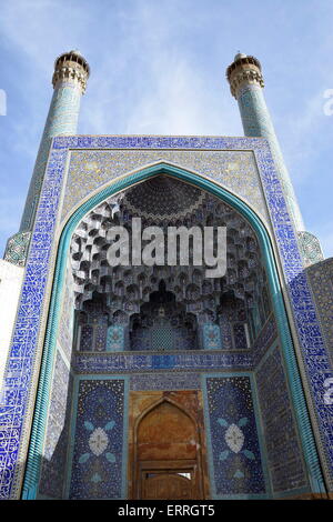 Imam, Shah Mosque ceiling in Naqshe Jahan Square Esfahan Stock Photo