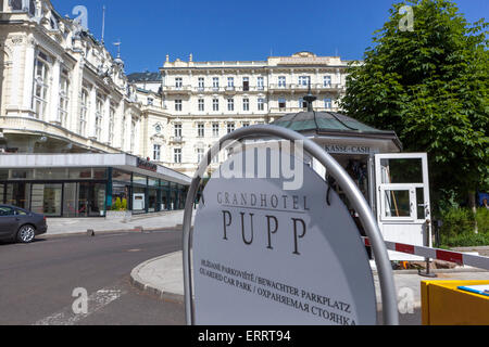 Karlovy Vary Grandhotel Pupp spa town, Czech Republic, Europe Stock Photo