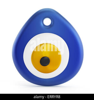 Evil Eye or Nazar amulet on white isolated background Stock Photo