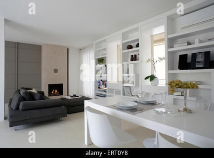 dining living room in an elegant italian home Stock Photo
