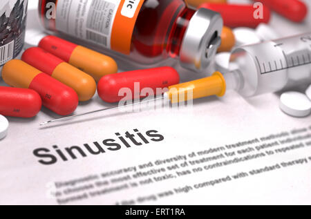 Diagnosis - Sinusitis. Medical Concept. 3D Render. Stock Photo