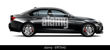 Black modern car - side view Stock Photo