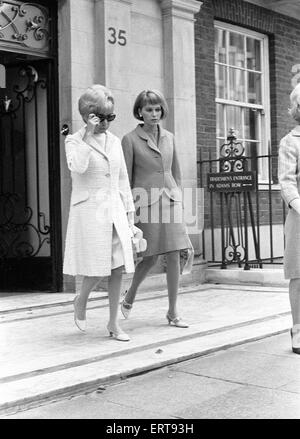 Mia Farrow, actress and wife of Frank Sinatra, Grosvenor Square, London, 4th August 1966. Stock Photo