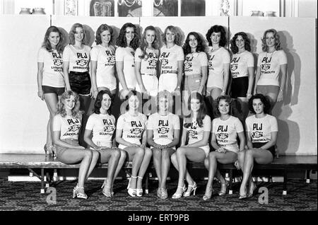 The Miss England 1978, featuring Patricia Morgan (middle front row) line up takes place at The Lyceum Ballroom, 4th April 1978. The contest will be held tomorrow Stock Photo