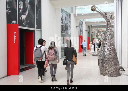 Visitors in Sheffield's Millennium Gallery; an art gallery and museum, Sheffield, South Yorkshire England UK Stock Photo