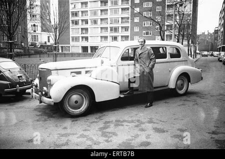 Rupert Lycett Green seen here with his vintage Cadillac. 15th February  1968 Stock Photo