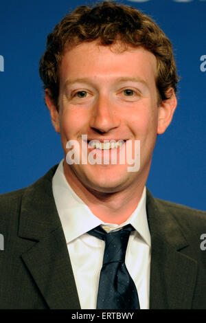 Mark Zuckerberg, Founder & CEO of Facebook during a press conference during the 37th G8 Summit May 29, 2011 in Deauville, France. Stock Photo