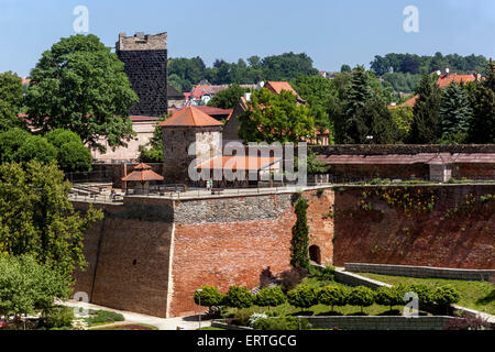 Historic old town, Black Tower, Castle, Cheb, West Bohemia, Czech Republic Stock Photo