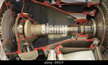 Detailed exposure of a turbo jet engine. Stock Photo