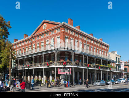 New Orleans French Quarter, Louisiana, USA - River's Edge Creole food restaurant in Jackson Square Stock Photo