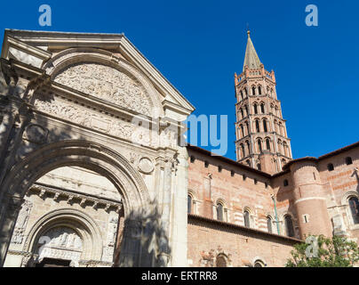 The Basilica of Saint Sernin, a famous Romanesque church in Toulouse, France, Europe Stock Photo