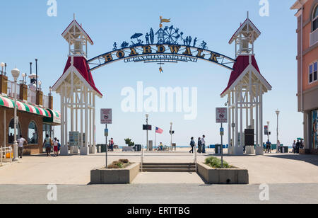 Famous sign above the boardwalk of Ocean City, Maryland, USA in summer Stock Photo