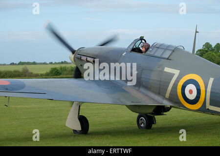 A 1941 Hawker Sea Hurricane 1b of the Shuttleworth collection at Old Warden airfield, Bedfordshire, England. Stock Photo