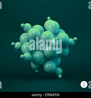 3d abstract spheres. Vector illustration. Stock Vector