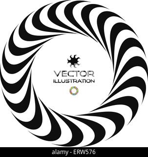 Black and white vector illustration of 3d ring. Vector template. Optical Art. Infinity sign. Stock Vector