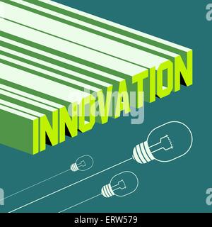 Innovation word. Abstract background with 3D-effect. Vector file. Stock Vector