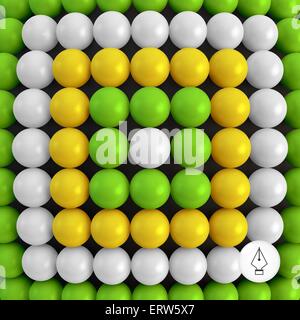 Abstract technology background with balls. Spheric pattern. 3d vector illustration. Stock Vector