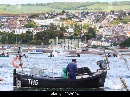 Teignmouth, Devon, UK. 8th June, 2015. Weather: Sunny day in the Devon seaside and harbour town of Teignmouth on Monday June 8th 2015   Credit:  KEITH MAYHEW/Alamy Live News Stock Photo