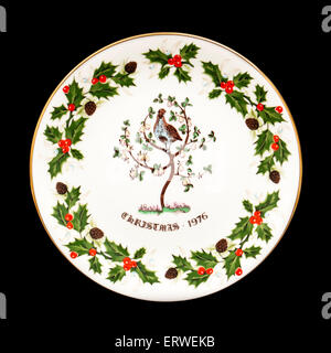 Vintage '12 Days of Christmas' themed collector plate by Royal Grafton pottery from 1976 with 'Partridge in a Pear Tree' design