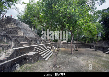 Cahal Pech Mayan ruins in the town of San Ignacio, Belize. Stock Photo