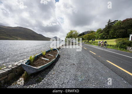 Cycling in the Connemara National Park region of Galway, Ireland Stock Photo