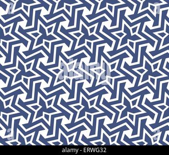 Geometric abstract seamless pattern background. Oriental, asian, arabic motifs. Stars, hexagonal shapes Stock Vector