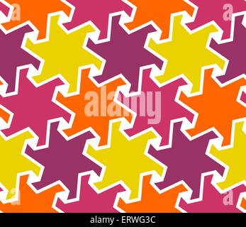 Geometric abstract seamless pattern background. Oriental, asian, arabic motifs. Stars, hexagonal shapes Stock Vector